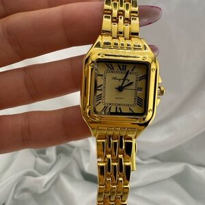 Classic Panthere square Gold big size stainless steel Watch